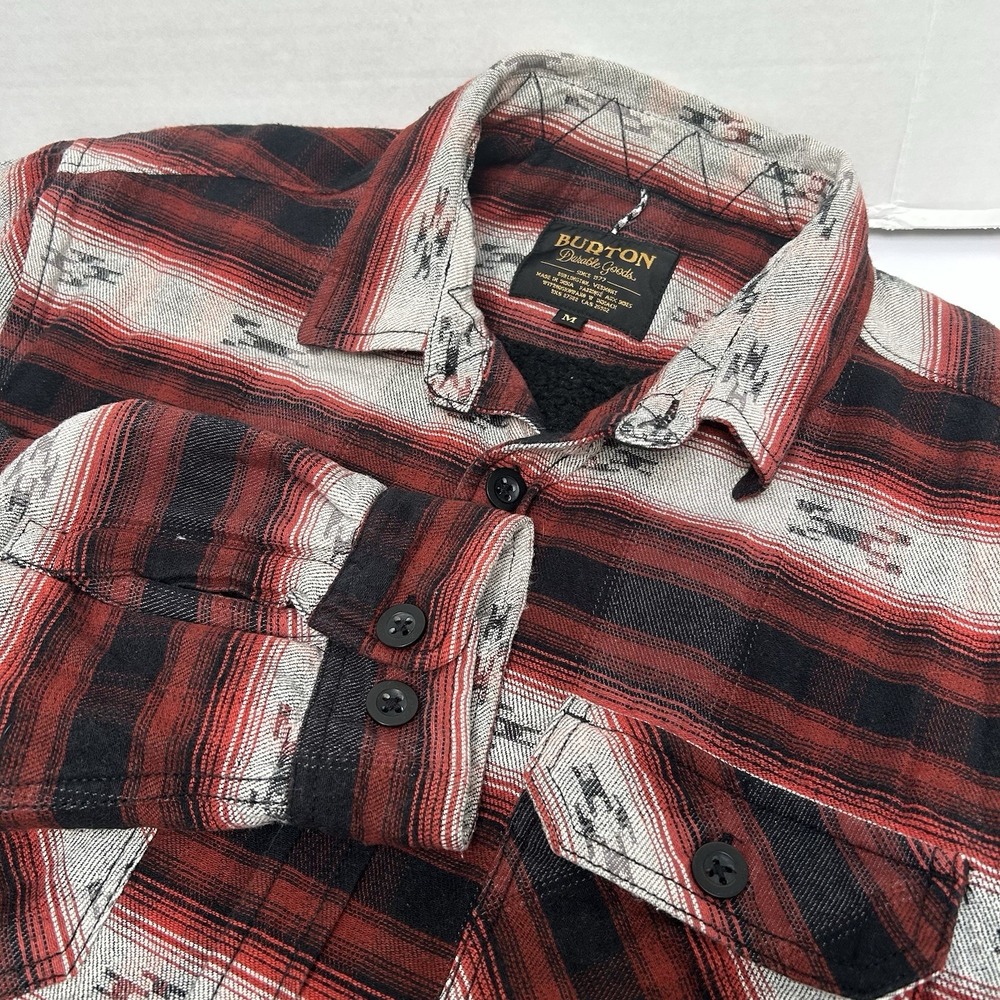Burton Durable Good Thermolite Aztec Sherpa Lined Shirt Shacket Jacket Sz Medium